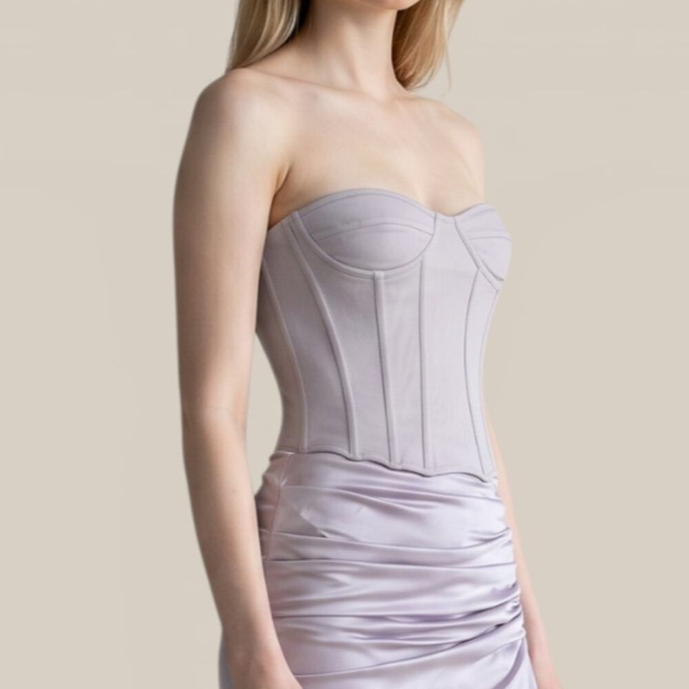 House of CB Demi Silver Corset Top Bustier XS